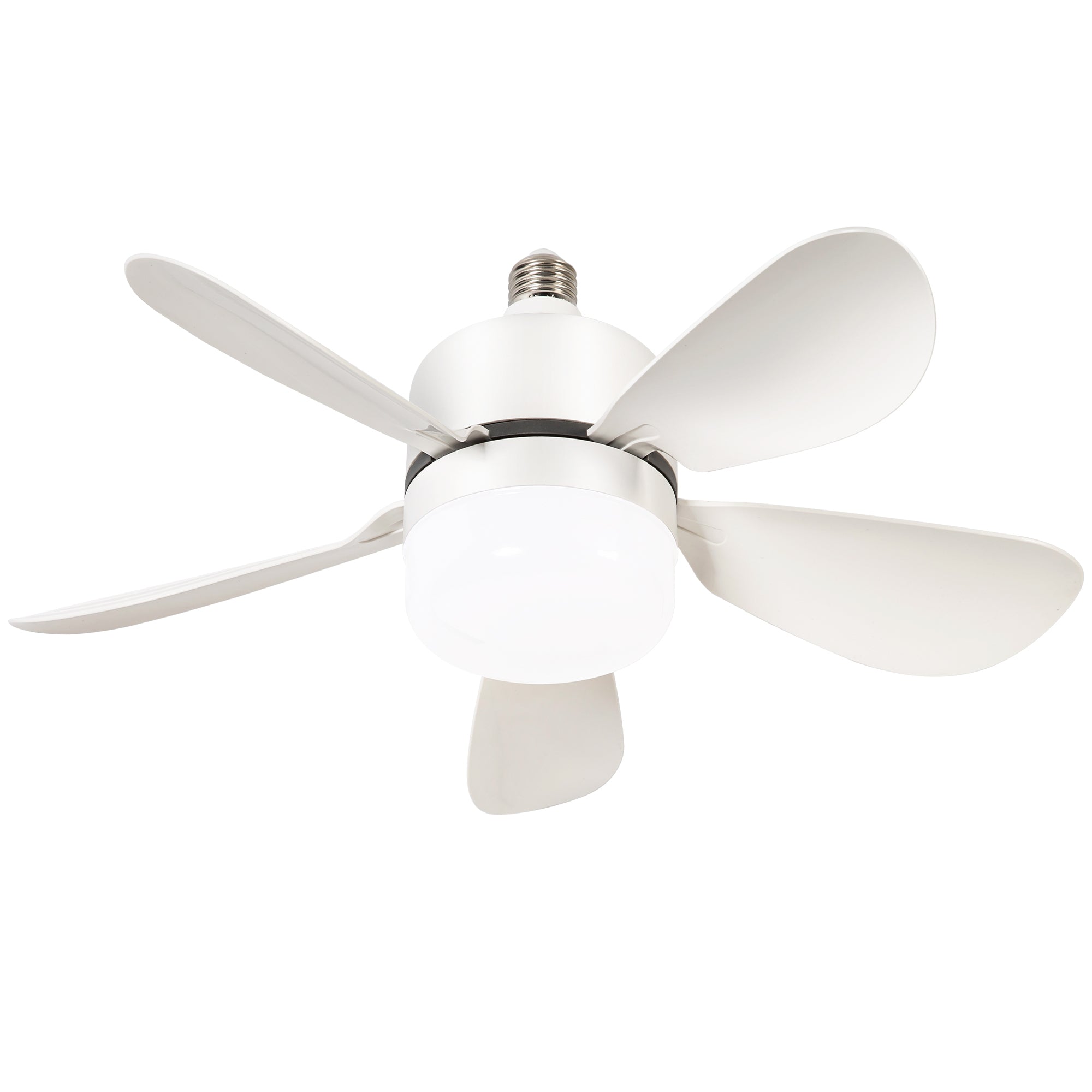 16 Inch White Socket Light Ceiling Fan DC Motor Noiseless 3 Speed