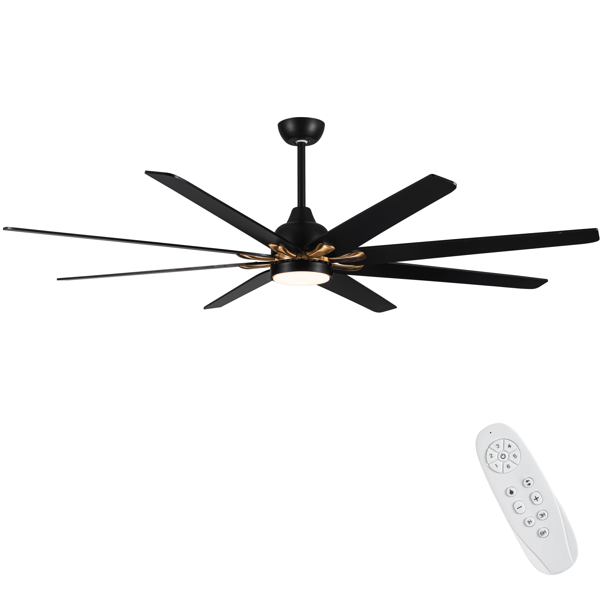 72 In Modern 8 Blades 24W  Ceiling Fan Lighting with Remote Control