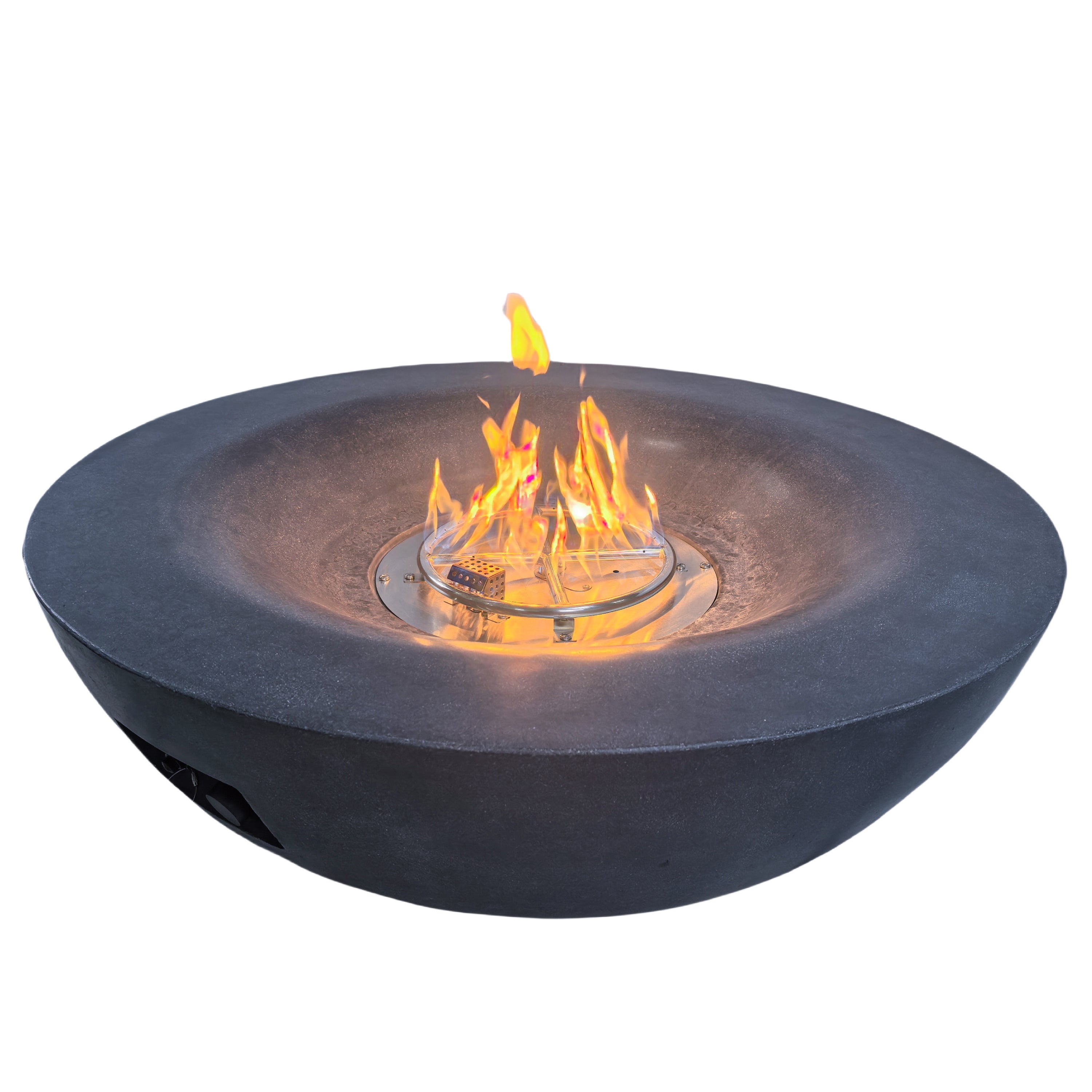 2024 New Arrivals 42 Inch Outdoor Concrete Stylish Dark Gray Propane Luxury Gas Fire Pit