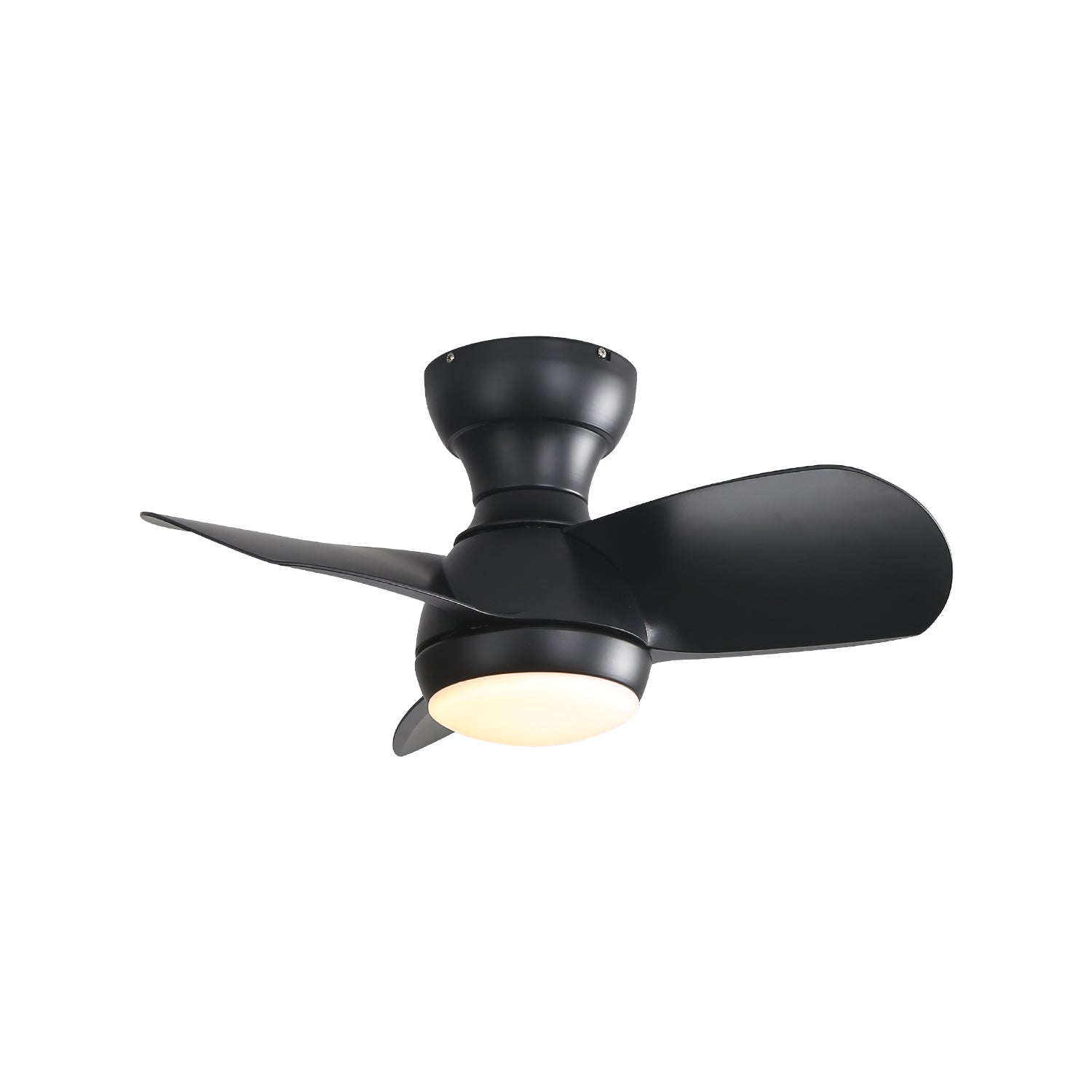 23" Black Indoor Ceiling Fan With 3 Color Remote Control DC Motor 18W