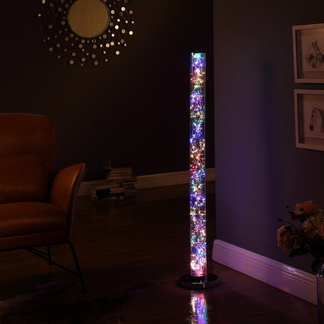 49-Inch Exposed Multi-Colored Rope LED Namiri Column Floor Lamp