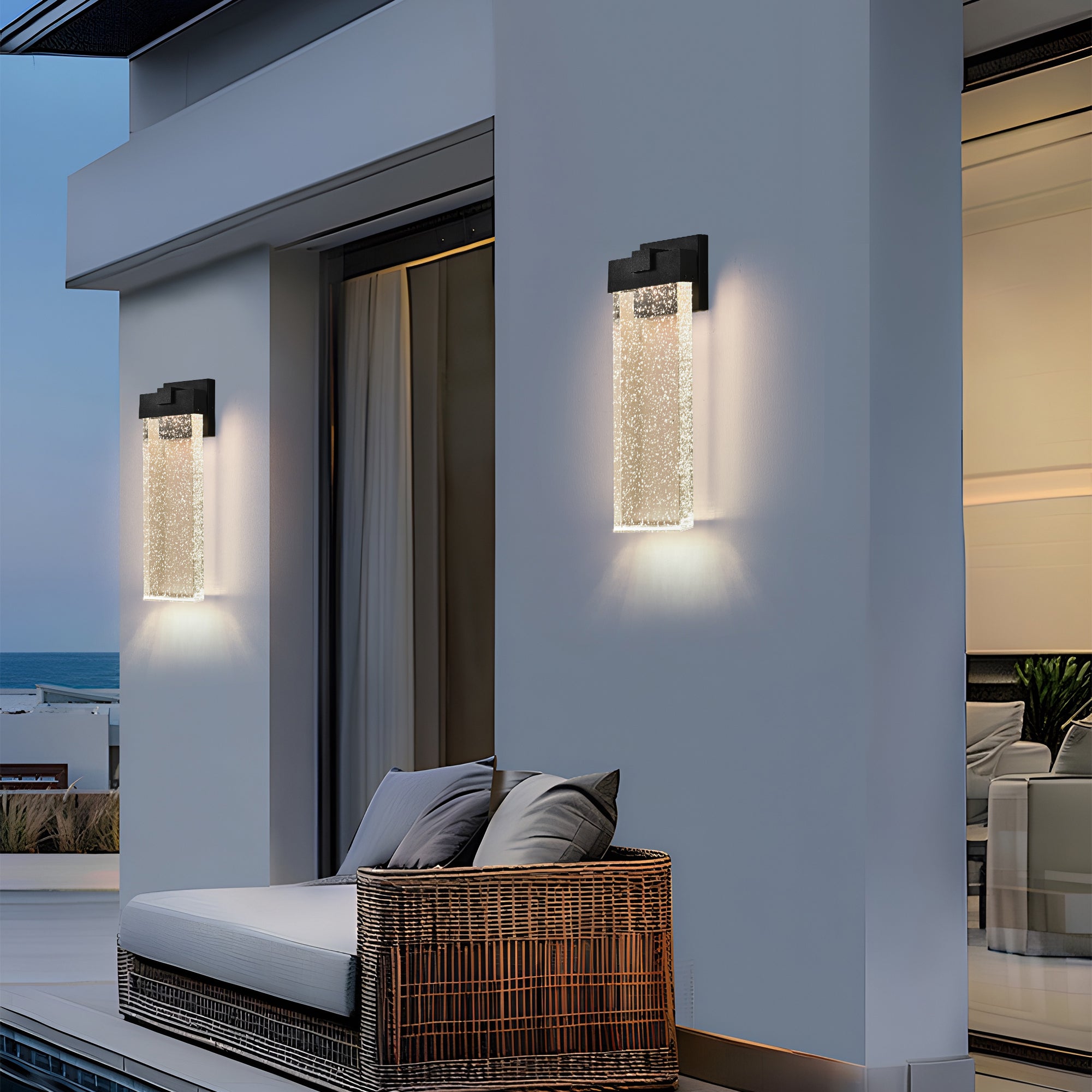 12W Bubble Crystal Modern Outdoor Wall Light Fixture 1 light