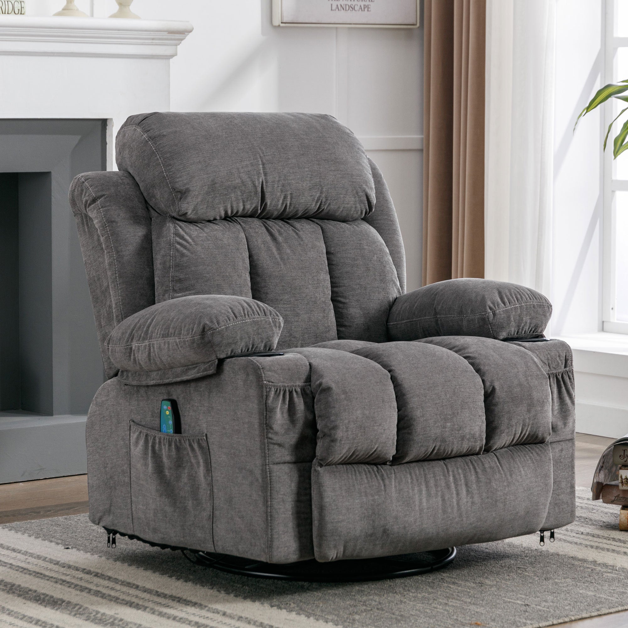 350 LBS Swinging recliner massage heated sofa