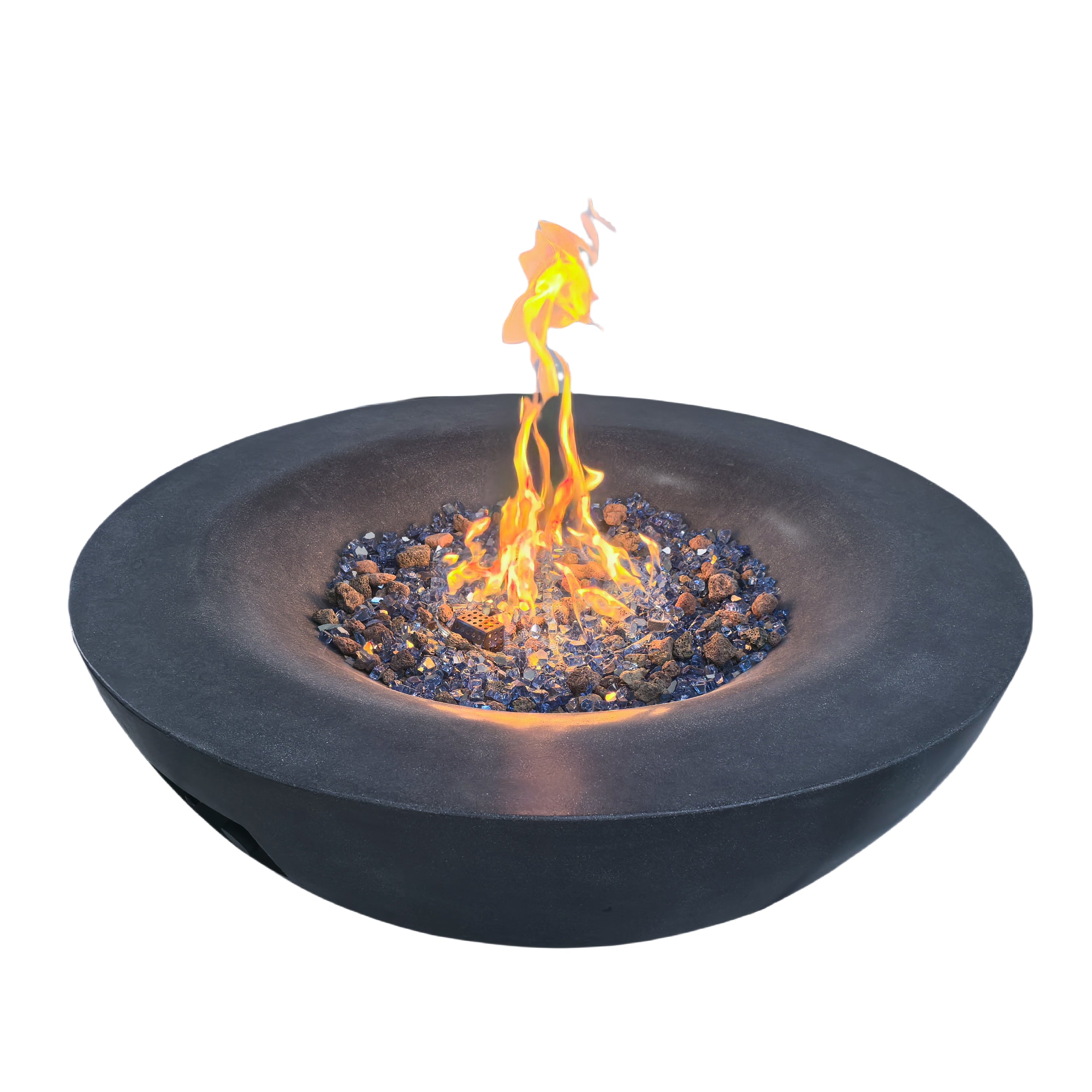 2024 New Arrivals 42 Inch Outdoor Concrete Stylish Dark Gray Propane Luxury Gas Fire Pit