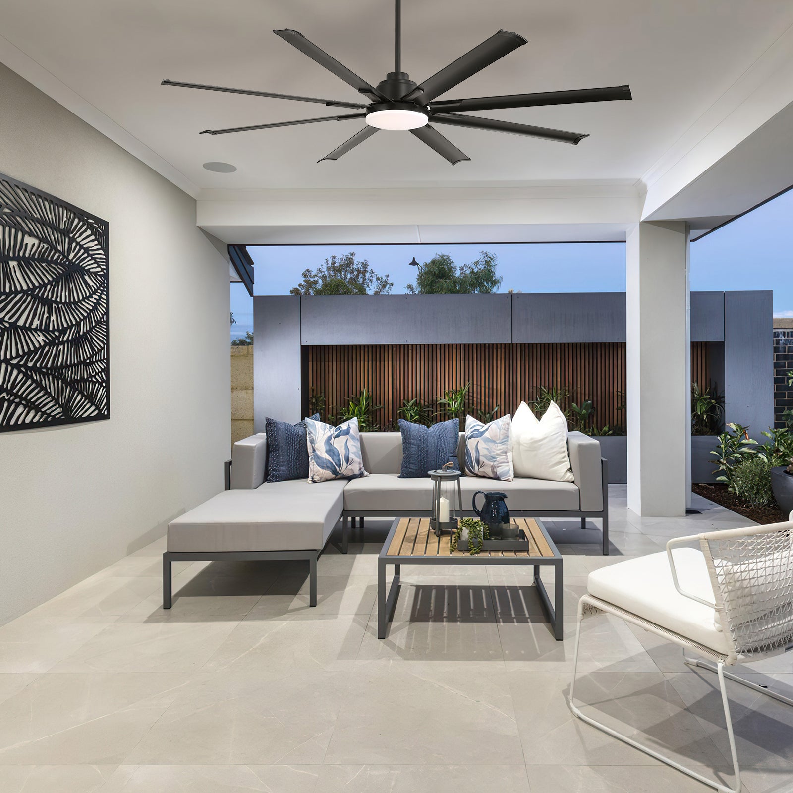 72 Inch Large Ceiling Fan with Remote Control - DC Motor Smart Fan for Living Room, 6 Speed Black Modern Design