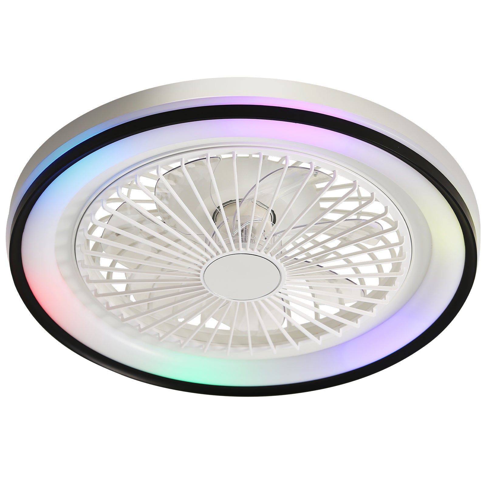 19" RGB Dimmable Led Enclosed Ceiling Fan