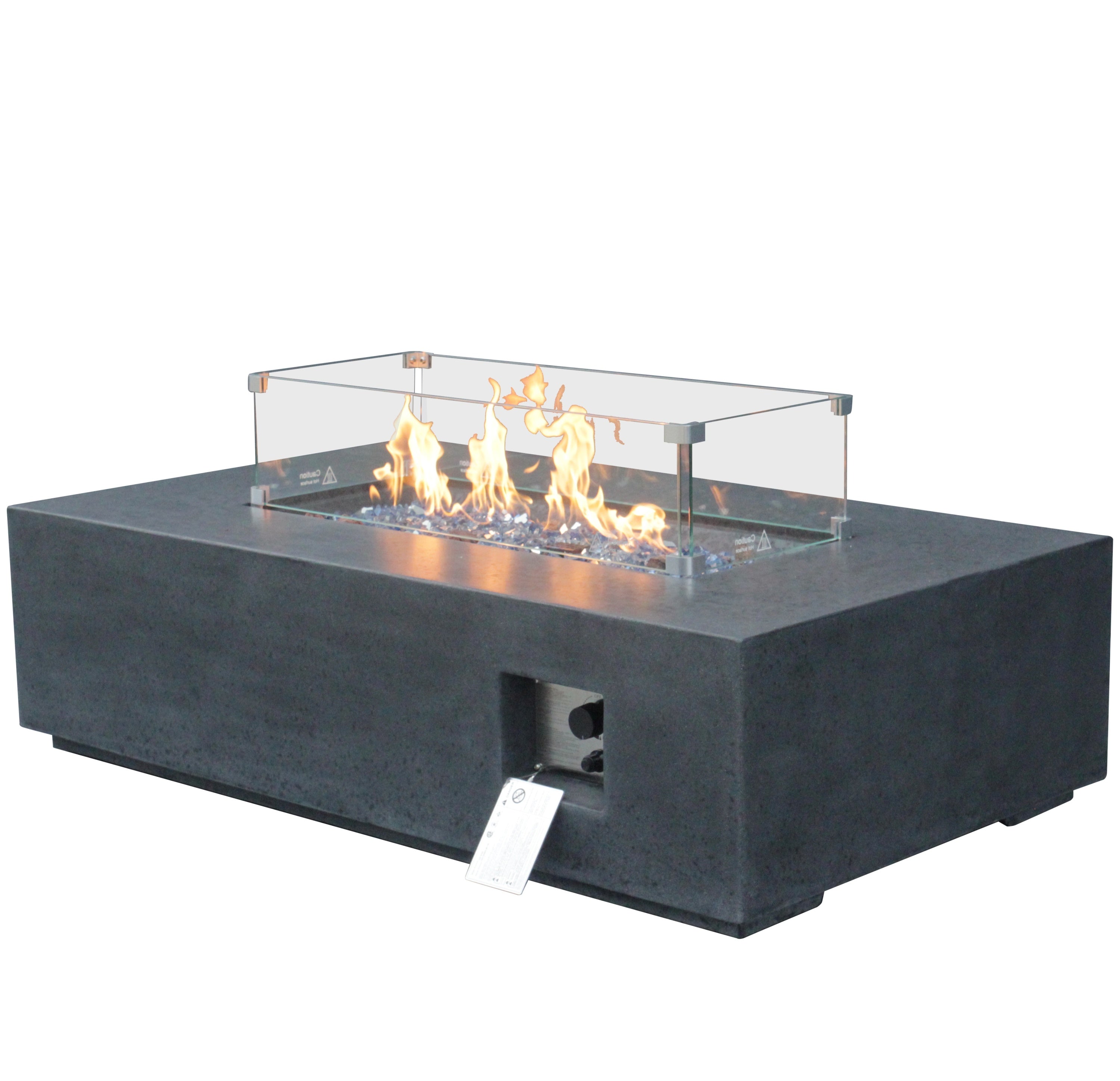 52 Inch Outdoor Concrete Propane Gas rectangle Fire Pit Table