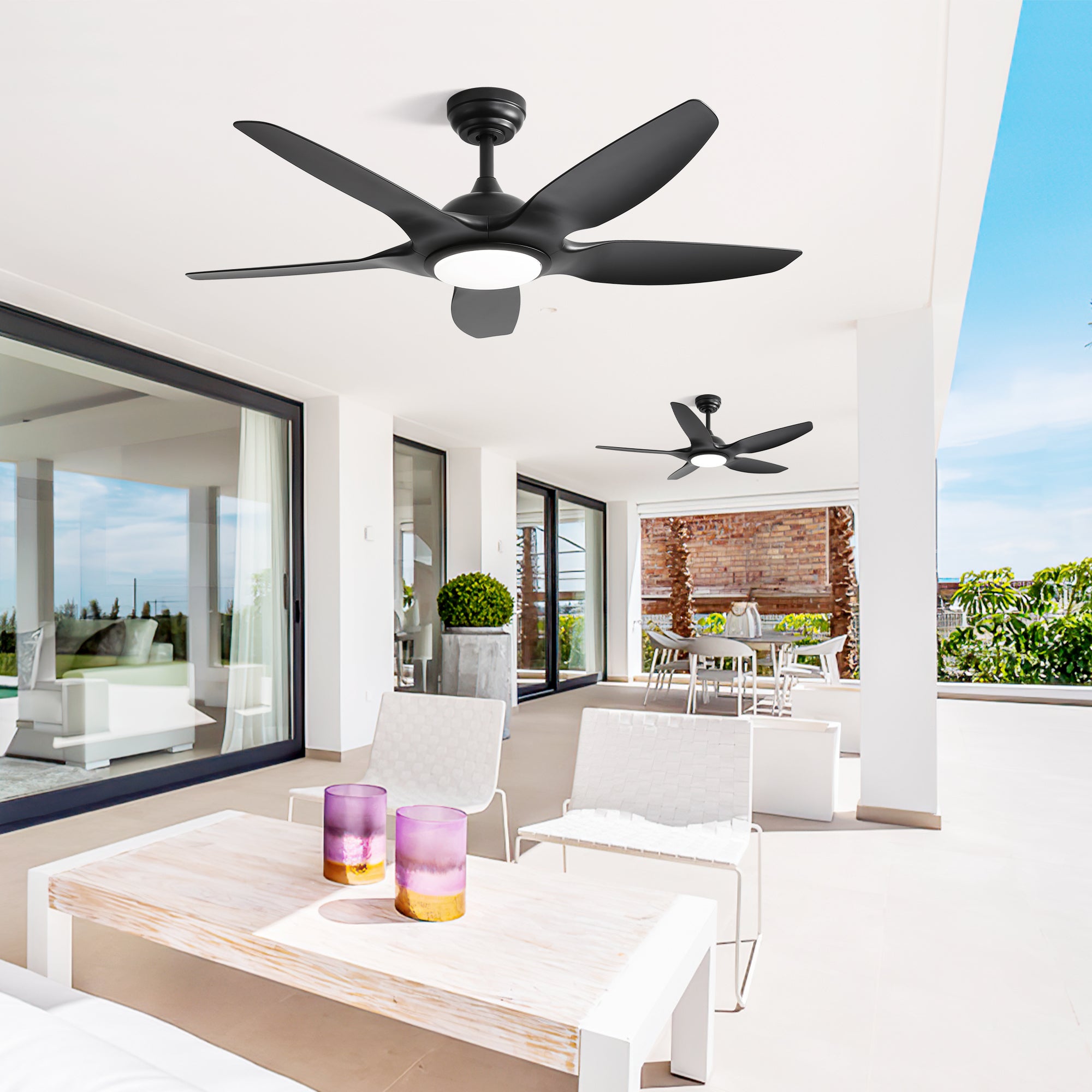 48 Inch Ceiling Fan with Light and Remote Control 3CCT LED 22W