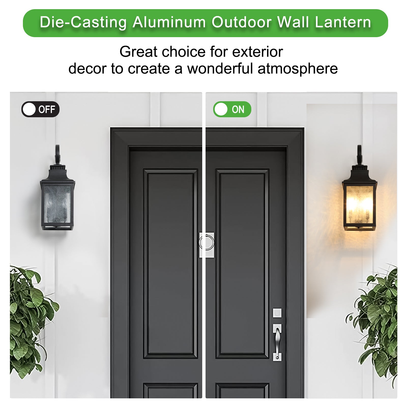 Aluminium Outdoor Wall Lamps With Glass Supports