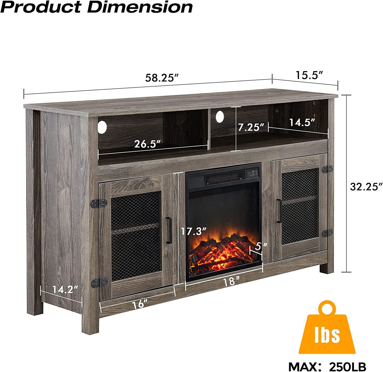 Electric Fireplace TV Stands 65"