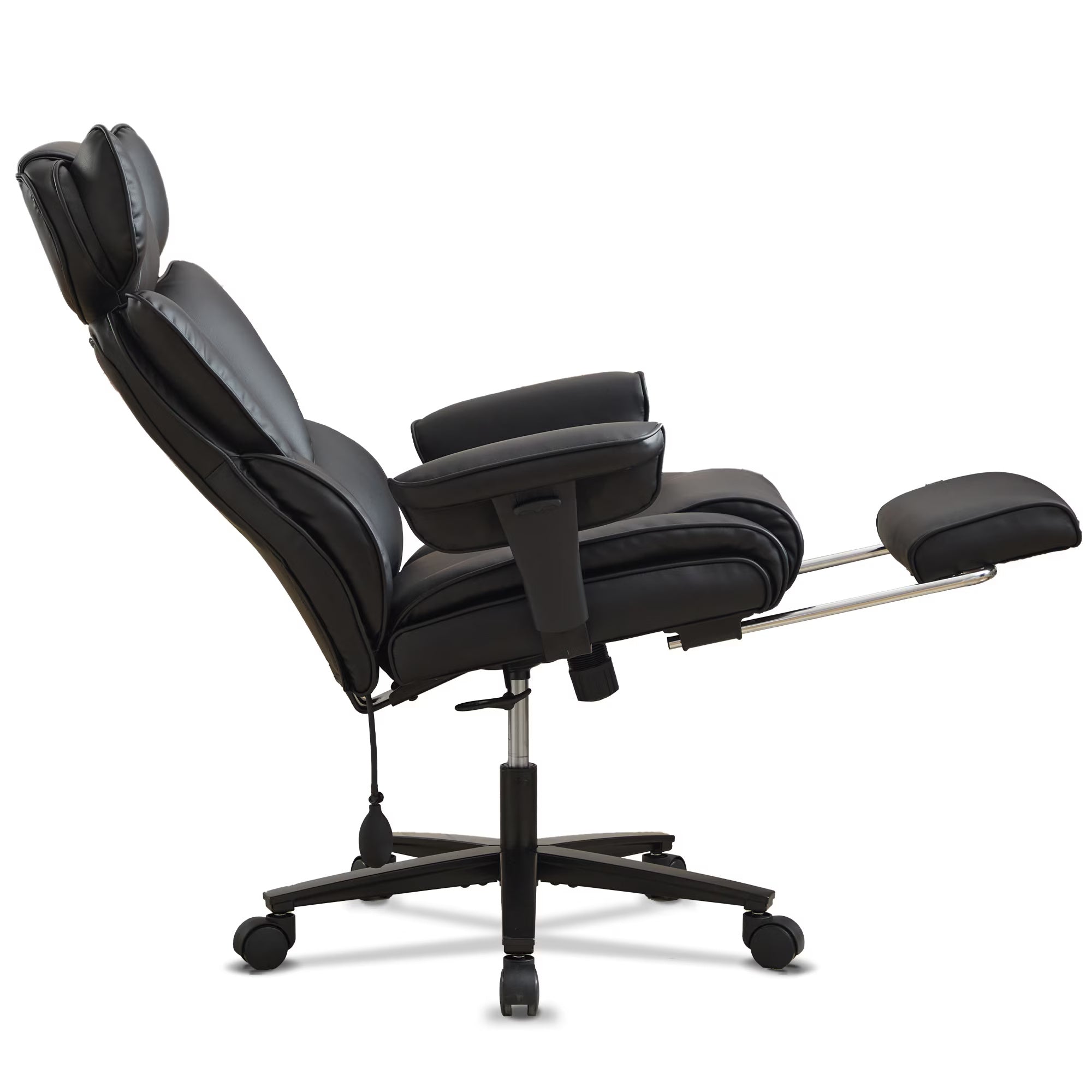 Reclining Office Chair with Footrest - Ergonomic Executive Chair with Inflatable Lumbar Support, 300lbs Capacity