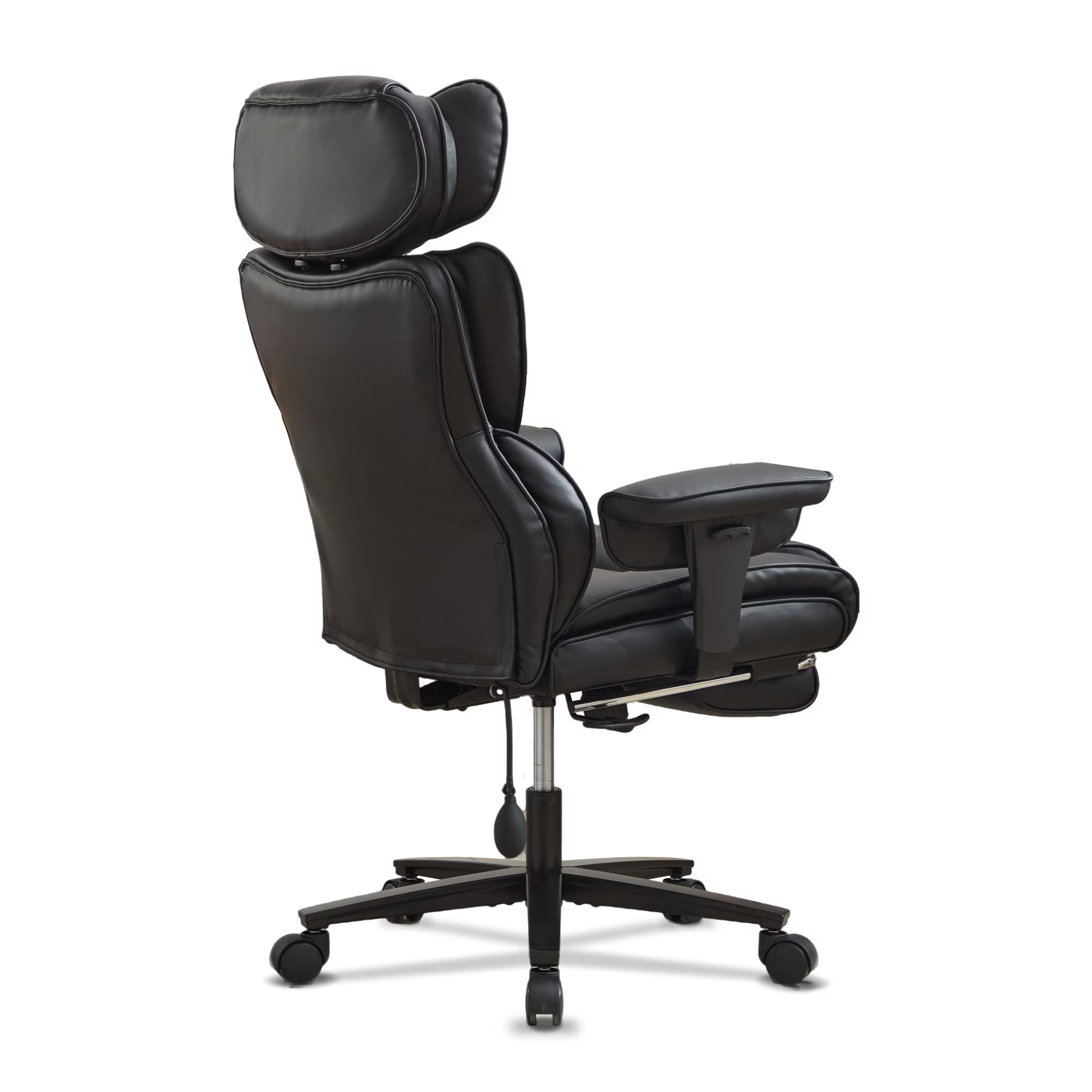 Reclining Office Chair with Footrest - Ergonomic Executive Chair with Inflatable Lumbar Support, 300lbs Capacity