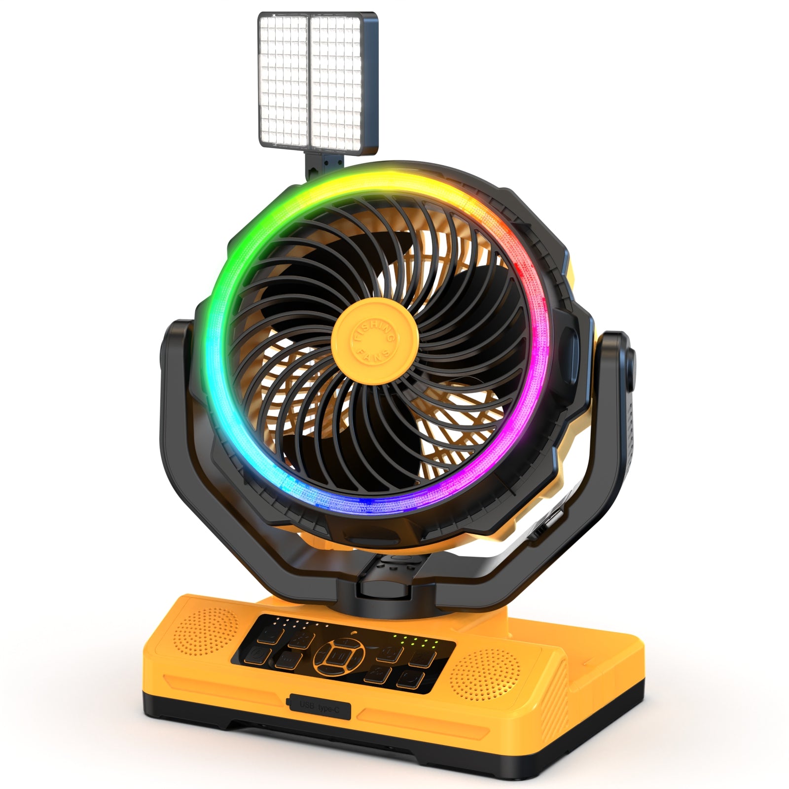 Rackora Pro F31 Rechargeable Fan 5-in-1 with Light, Speaker & Power Bank