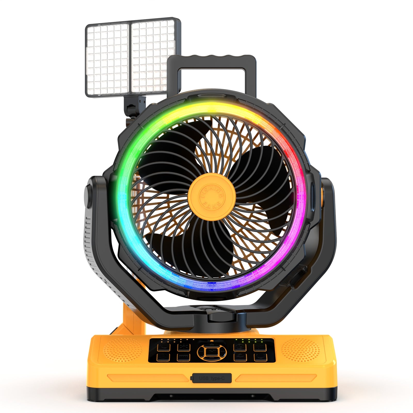 Rackora Pro F31 Rechargeable Fan 5-in-1 with Light, Speaker & Power Bank