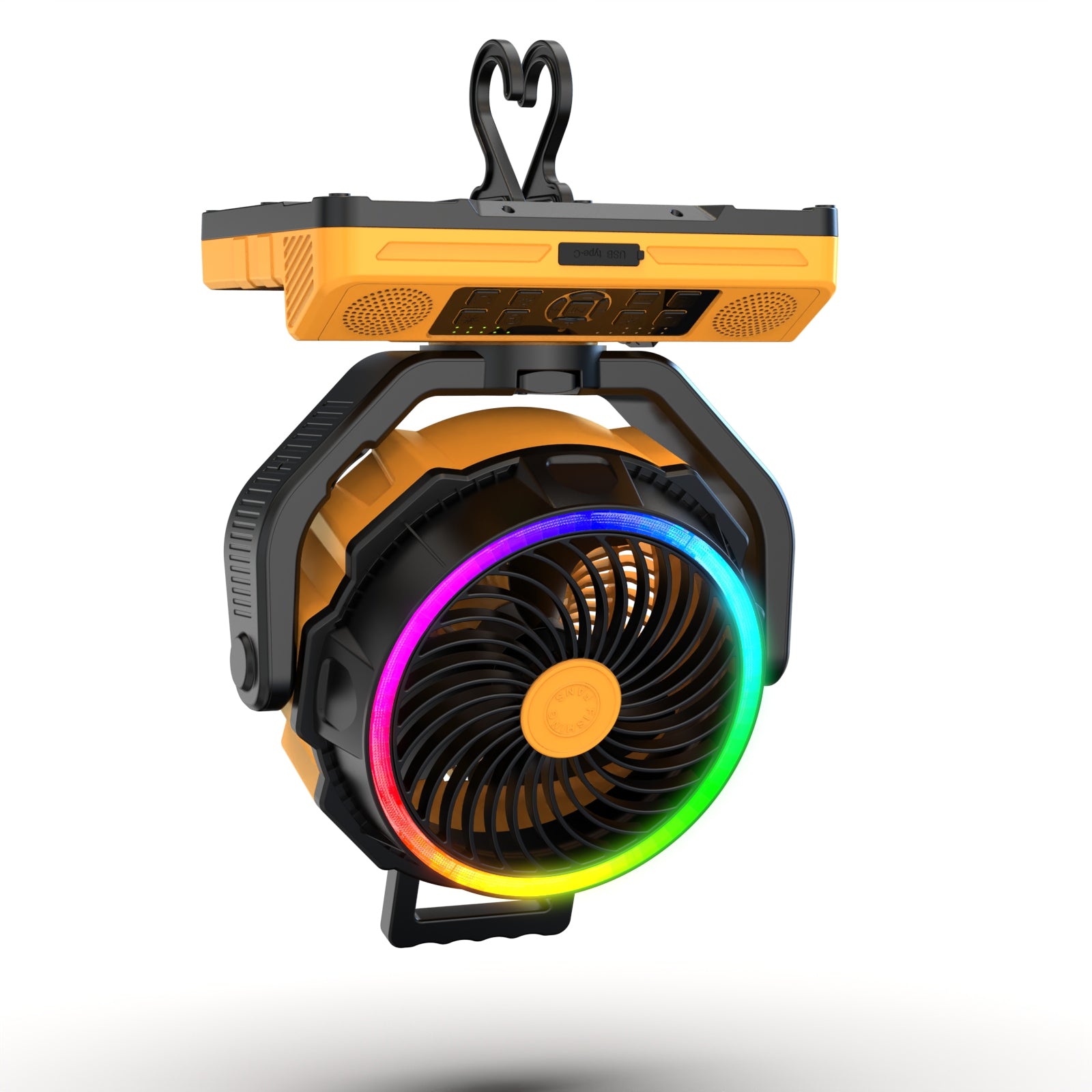 Rackora Pro F31 Rechargeable Fan 5-in-1 with Light, Speaker & Power Bank