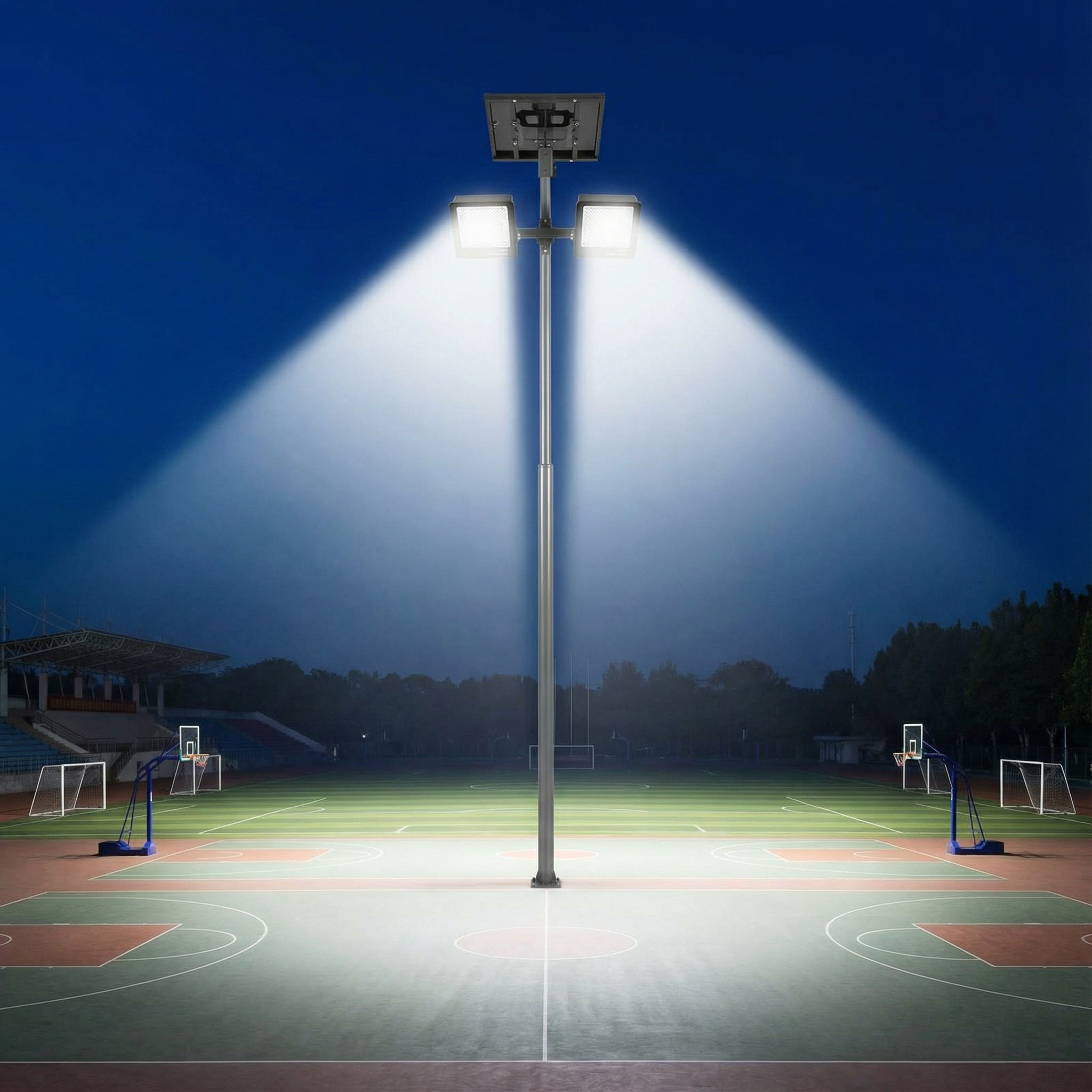 High-Power All-in-Two Solar LED Stadium Light (80W-150W) - ADC12 Aluminum, 10K-20K Lumens