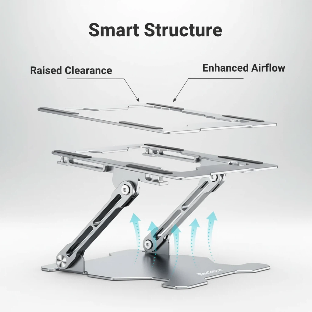 Rackora Ergo Laptop Stand Elite Edition - Premium Ergonomic Design (Universal Compatibility)
