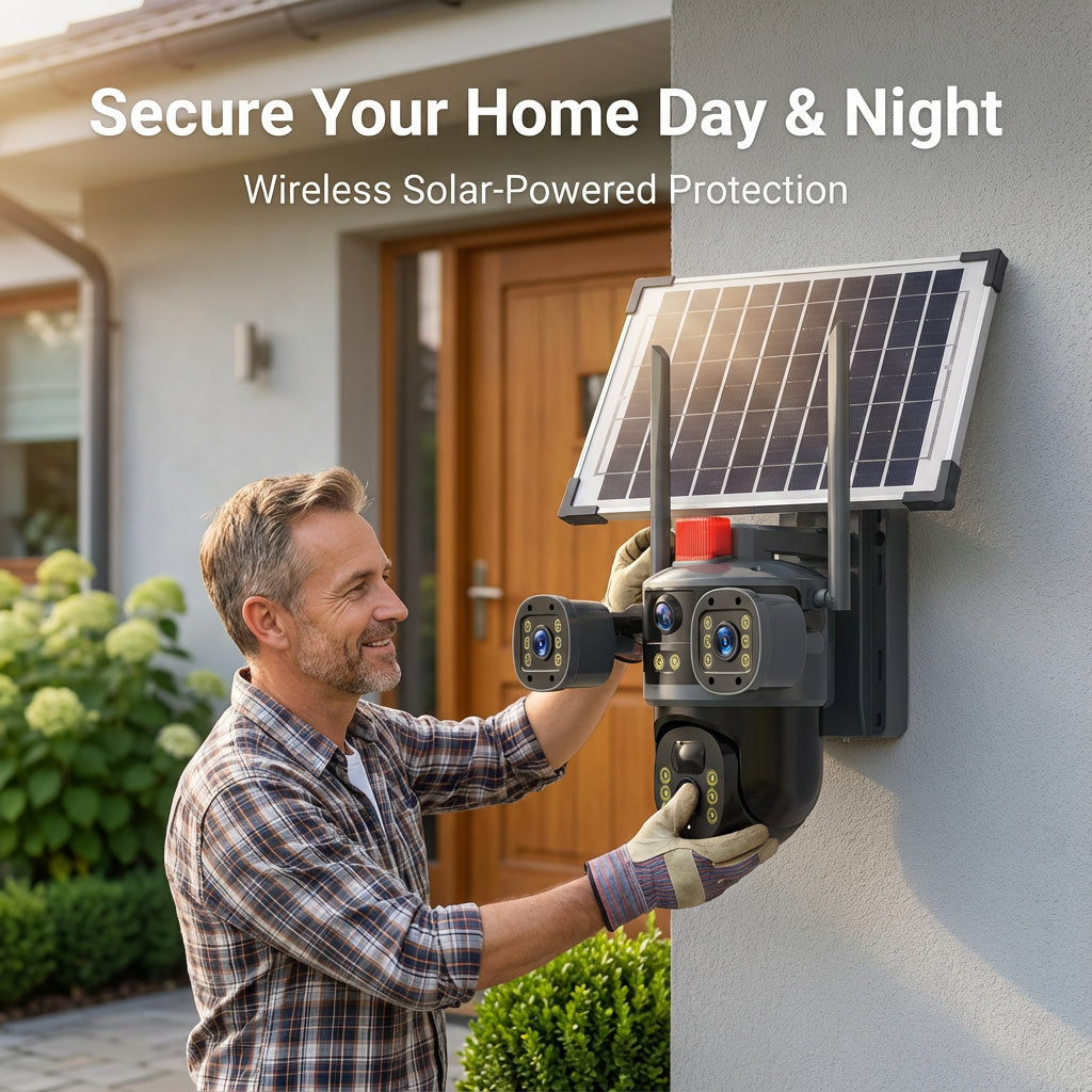 Wholesale Triple-Lens Solar Security Camera 6MP HD, AI Human Detection, 15-Day Battery