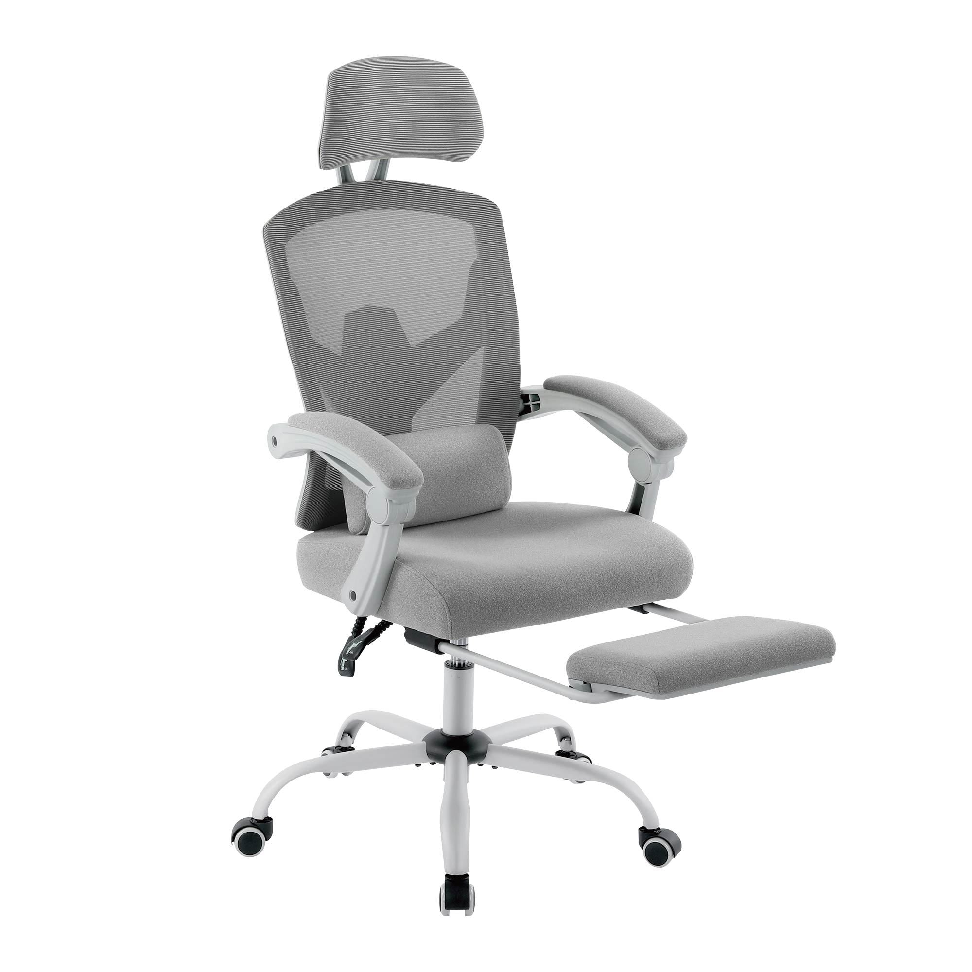 Ergonomic Office Chair - High Back Mesh Chair with Lumbar Support & Footrest