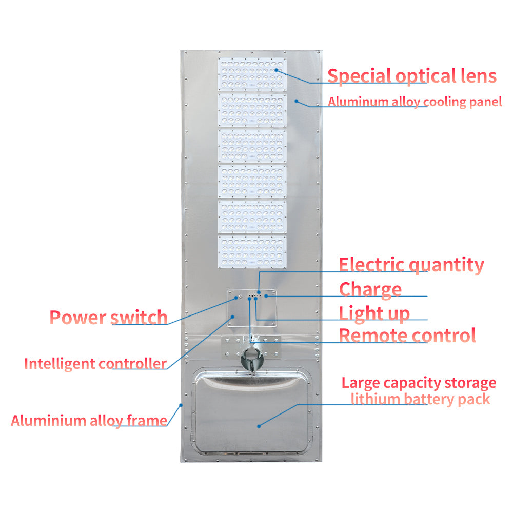 40W 100AH High-endurance smart solar street lights Aluminum alloy