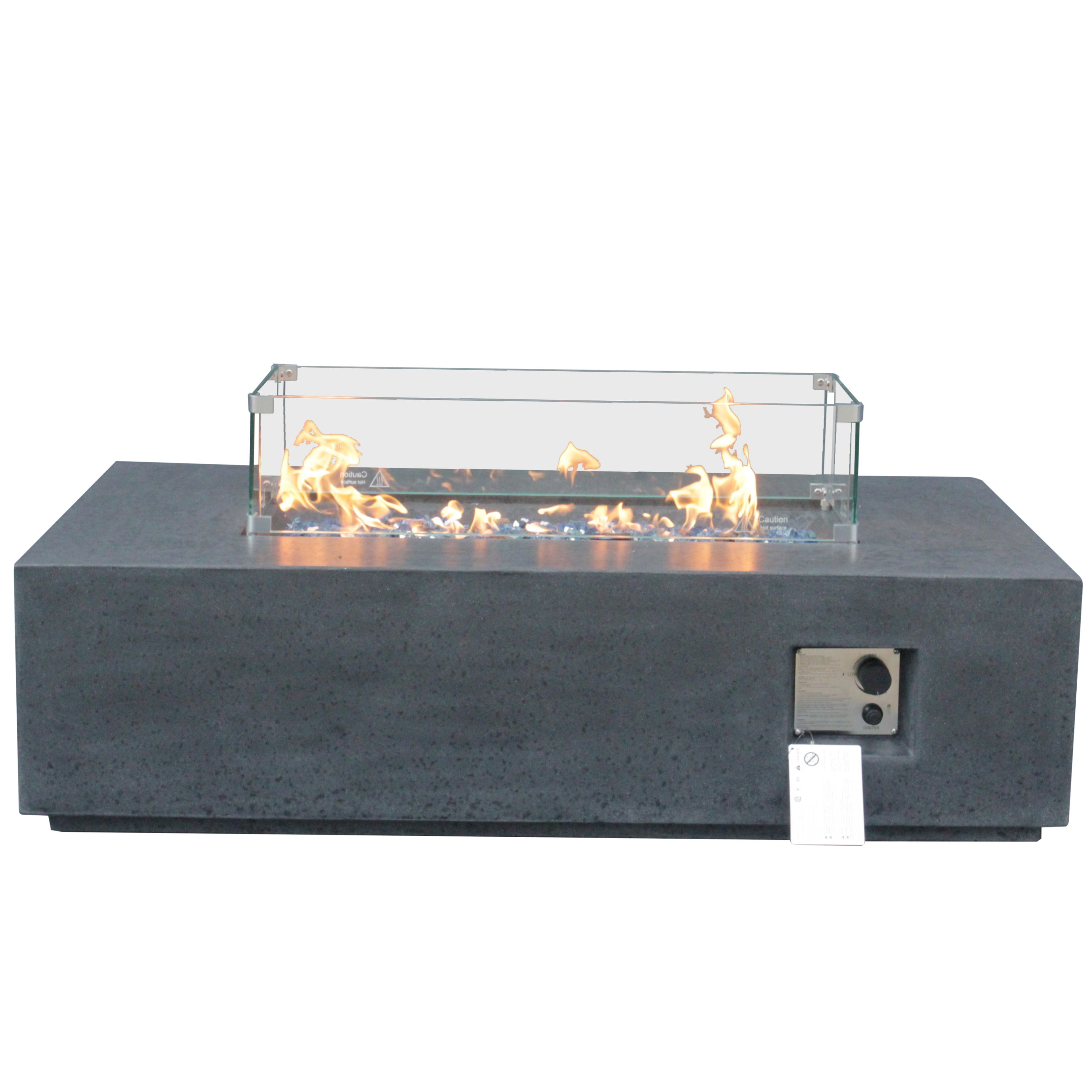 52 Inch Outdoor Concrete Propane Gas rectangle Fire Pit Table