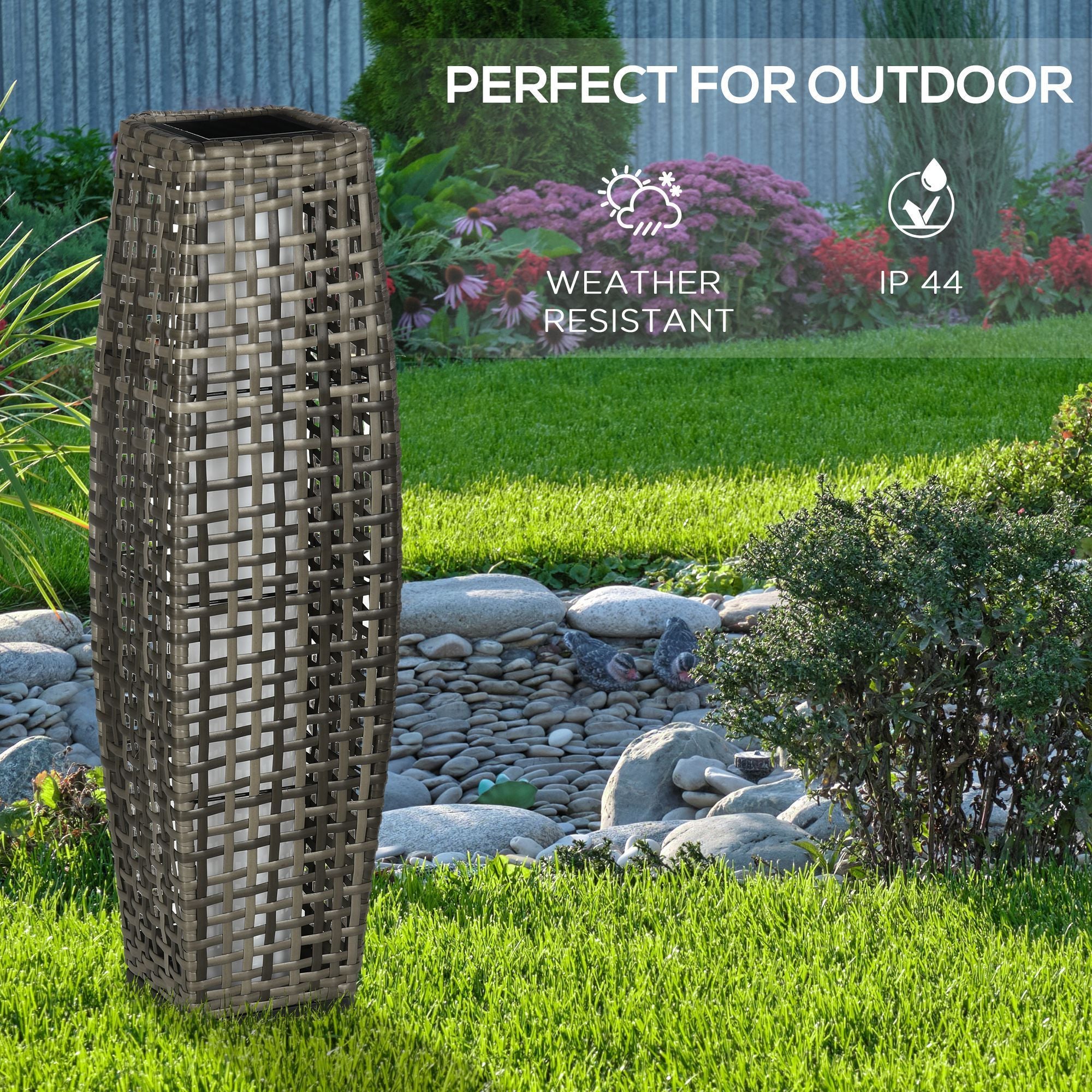 Solar Floor Lamp - 30.75" Outdoor Garden Pathway Light with Auto On/Off LED for Porch & Yard
