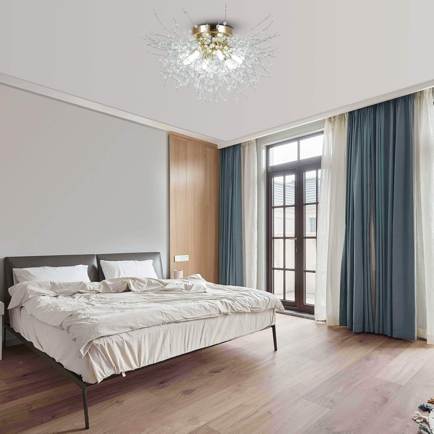 Golden Crystal Flush Mount Ceiling Lights