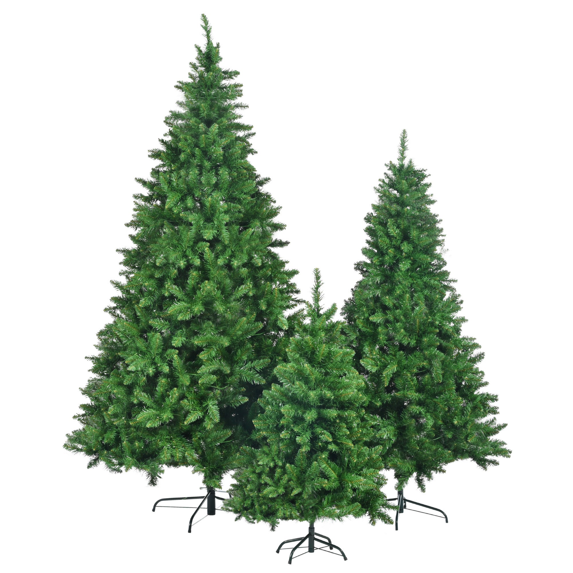 8FT, 6FT, 4FT Pre-Lit Green Pine Artificial Christmas Trees