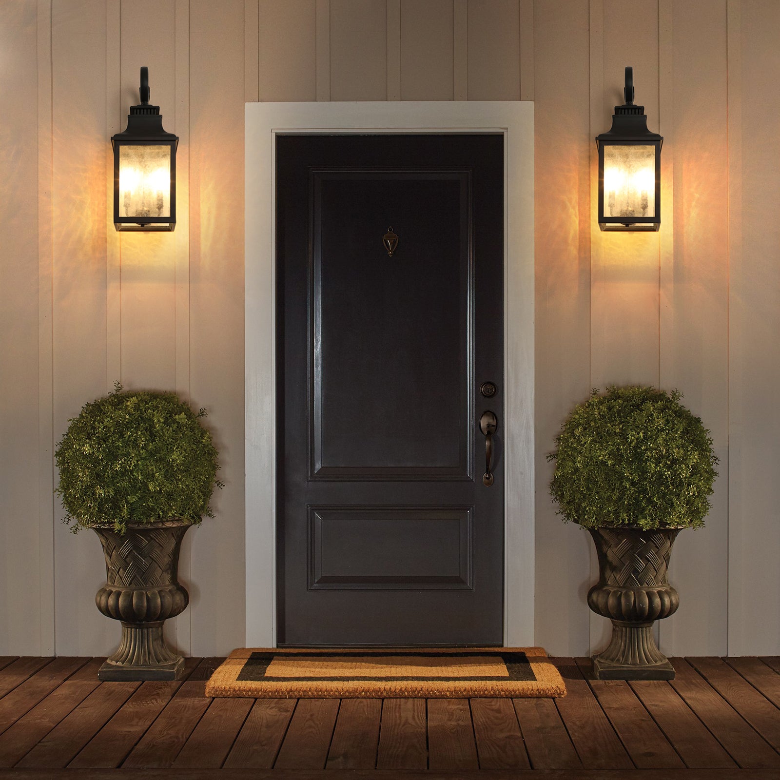 Aluminium Outdoor Wall Lamps With Glass Supports (2pack)