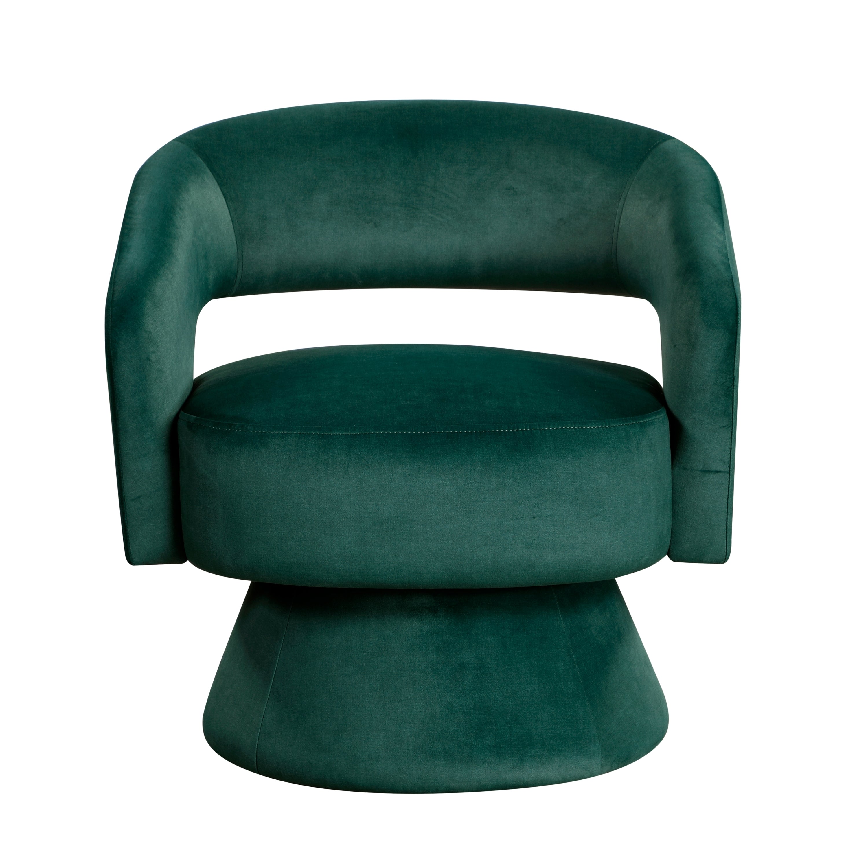 Green Velvet Upholstery Solid Wood Stylish Modern Luxury Swivel Accent Chair