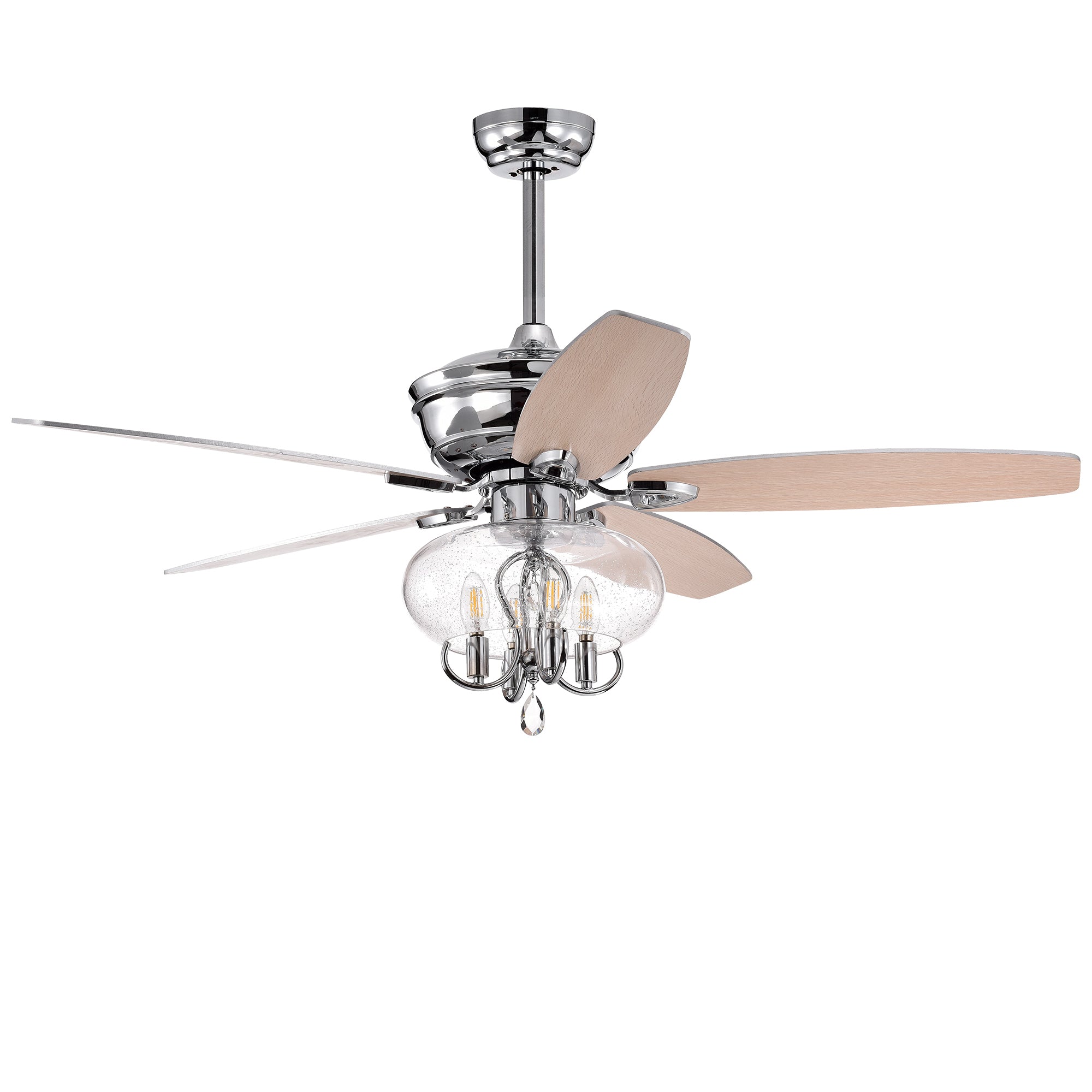 52" Crystal  Chandelier Fan with Remote