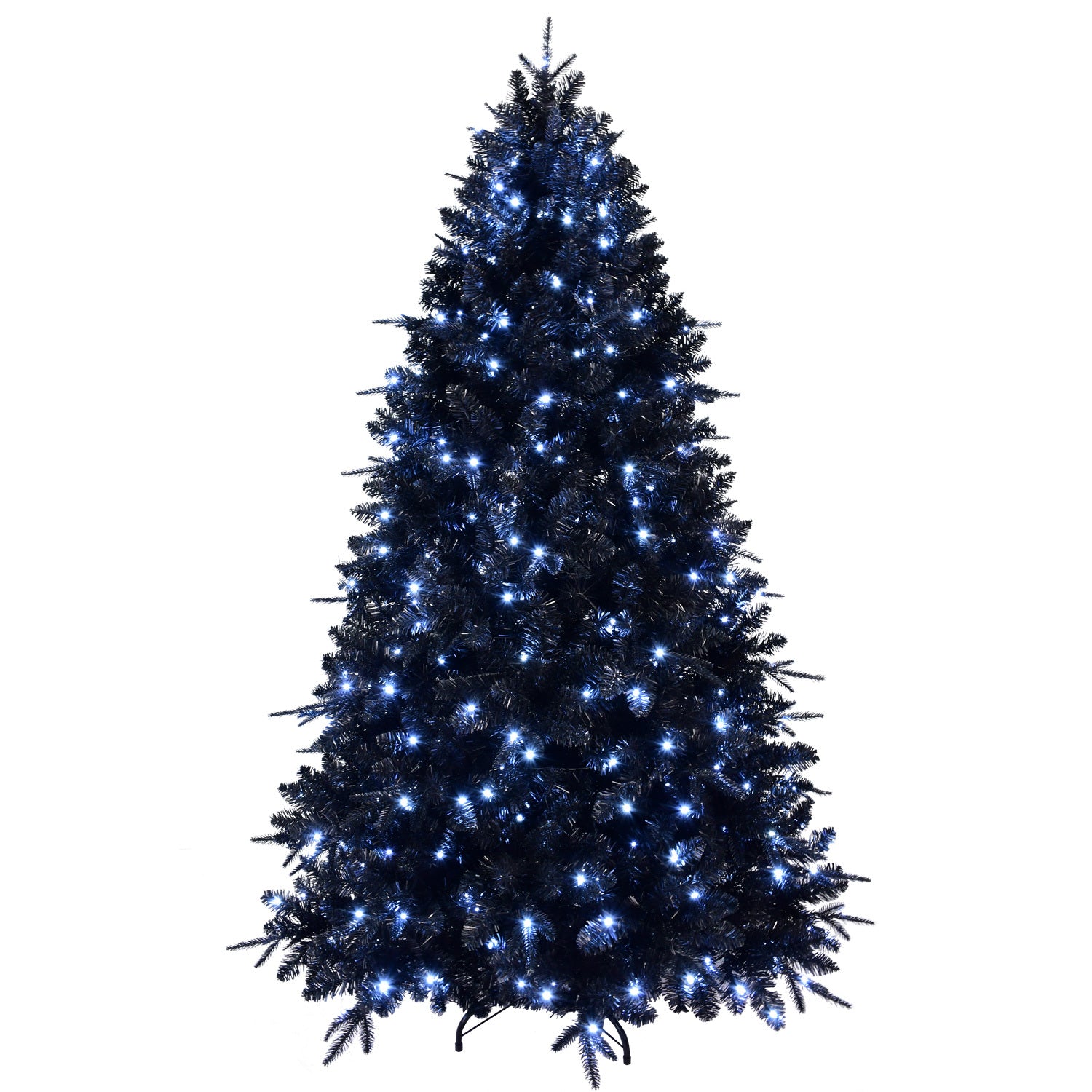 8ft Pre-Lit Black Christmas Tree