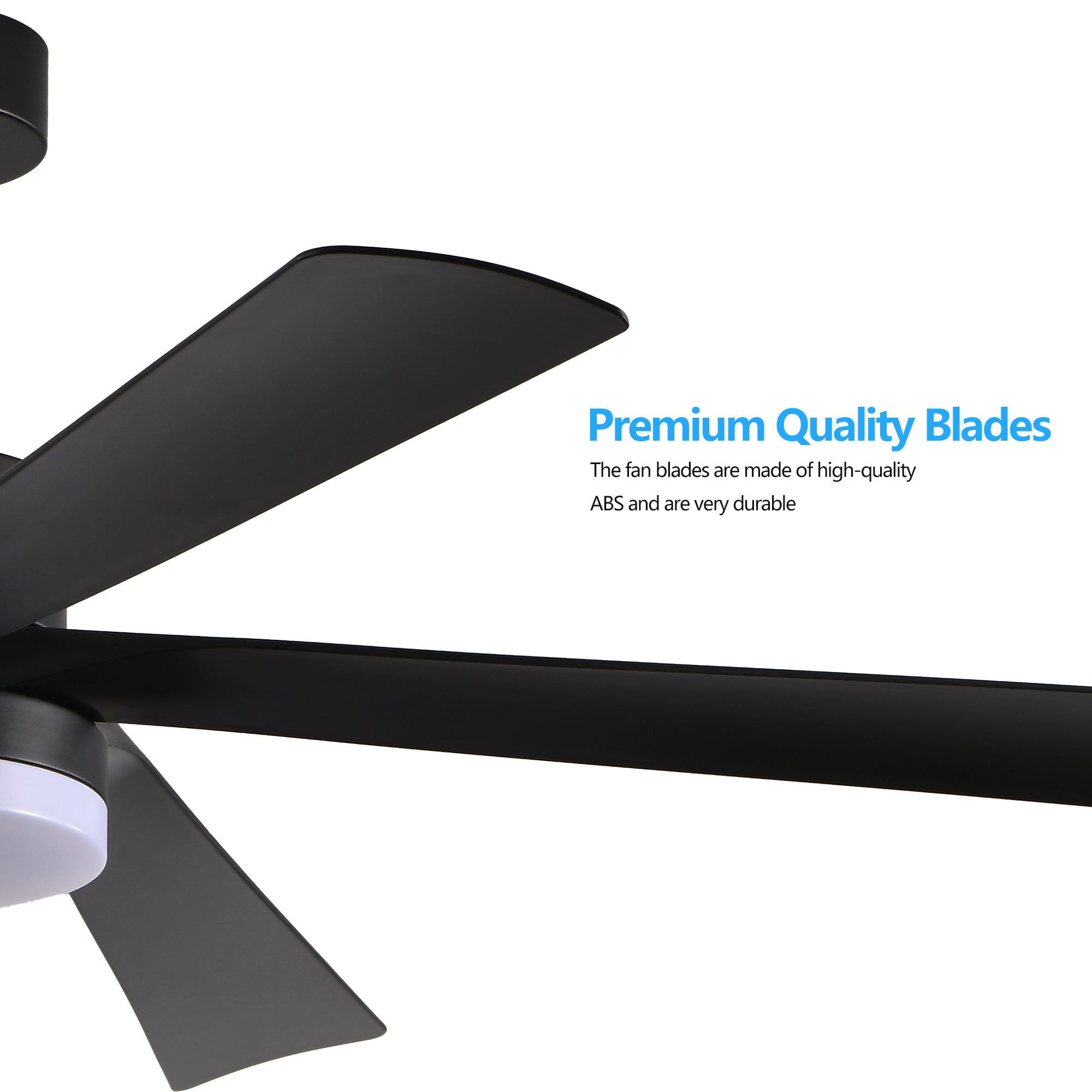 65 Inch Black Quiet Design Ceiling Fan with Light