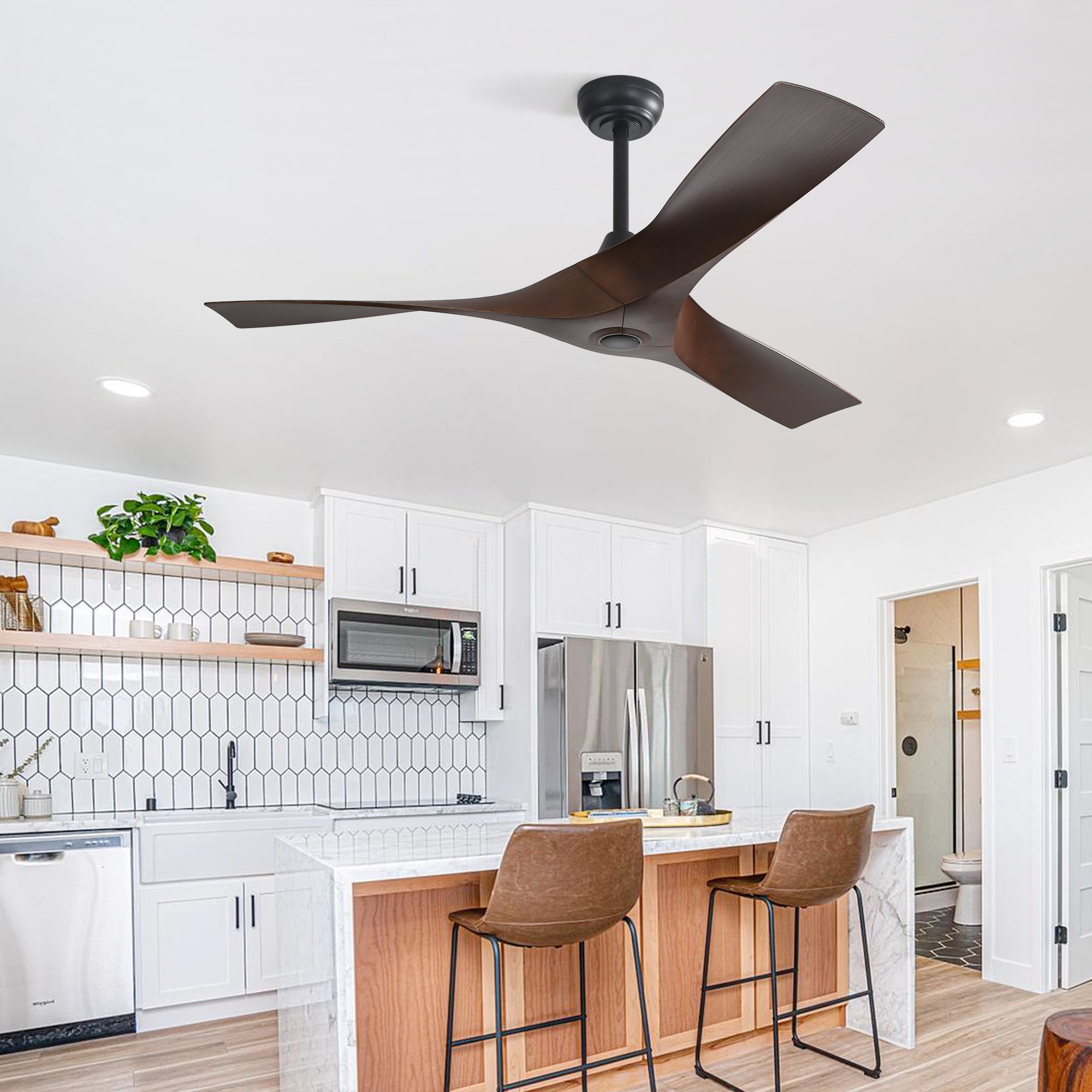 52 Inch Energy-Efficient Ceiling Fan Without Light 6 Speeds