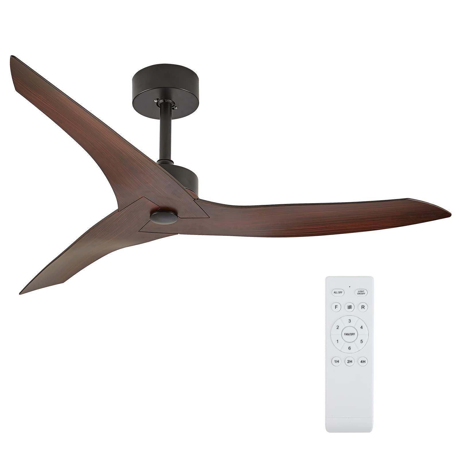 52 Inch Outdoor Ceiling Fan with Remote - 6 Speed DC Motor, Farmhouse Style