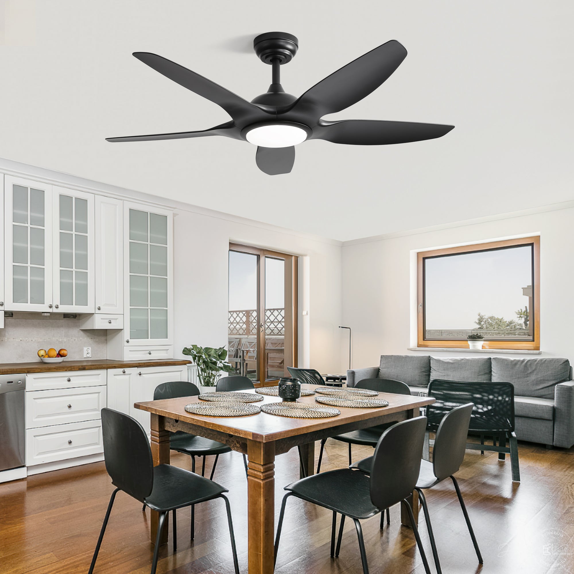 48 Inch Ceiling Fan with Light and Remote Control 3CCT LED 22W