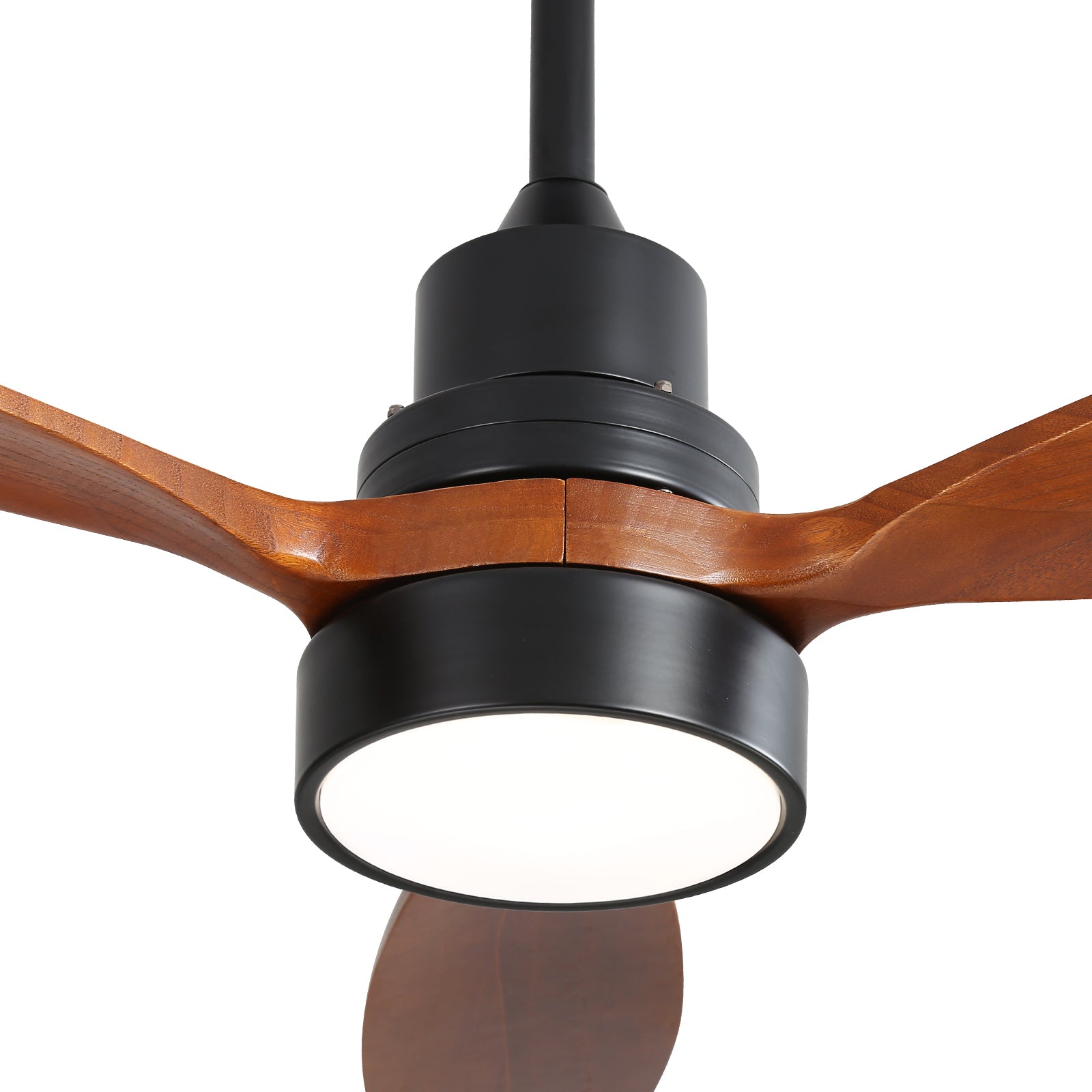 52 Inch Wooden Ceiling Fan With 3 Solid Wood Blades Remote Control