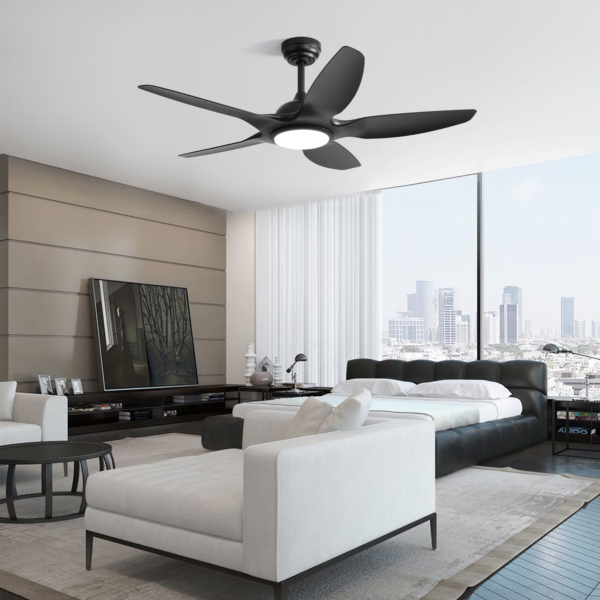 48 Inch Ceiling Fan with Light and Remote Control 3CCT LED 22W