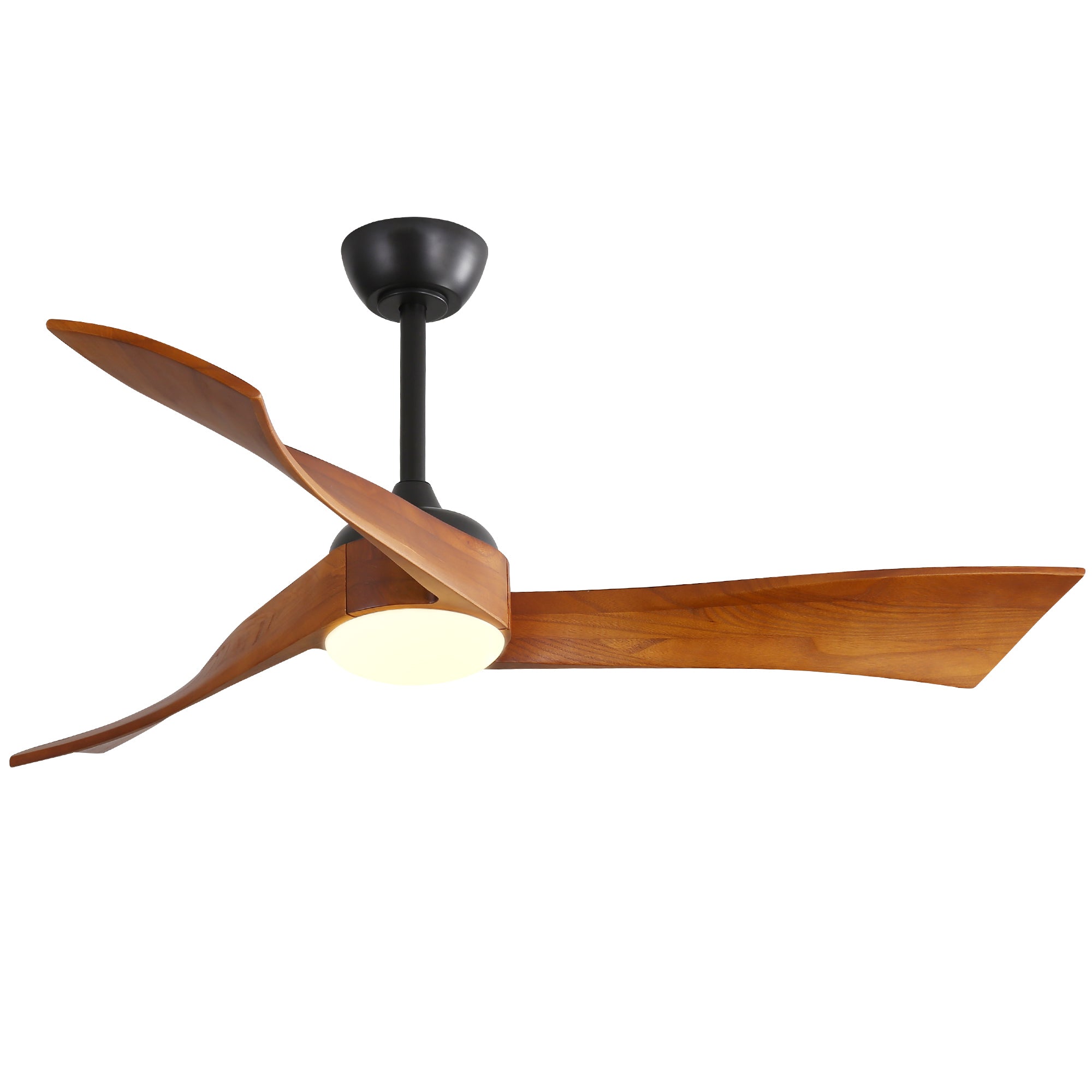 52 Inch Ceiling Fan With Dimmable 3 Color Led Light Reversible DC Motor For 150-320 sq.ft