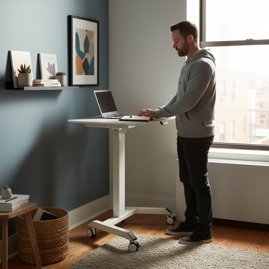 Freelancer in studio apartment