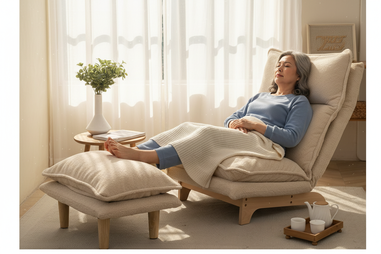 Senior woman napping peacefully