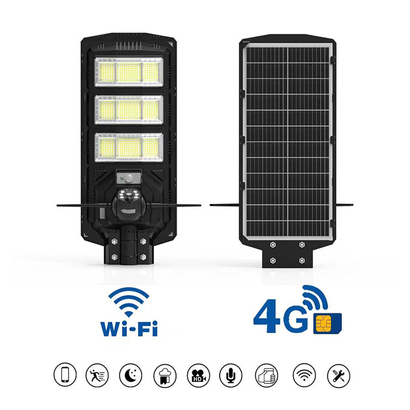 WiFi/4G Solar street lights with 6 million ball camera